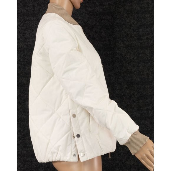 $3995 BRUNELLO CUCINELLI REVERSIBLE QUILTED BOMBER JACKET IN CHALK SIZE 40 - Picture 14 of 16